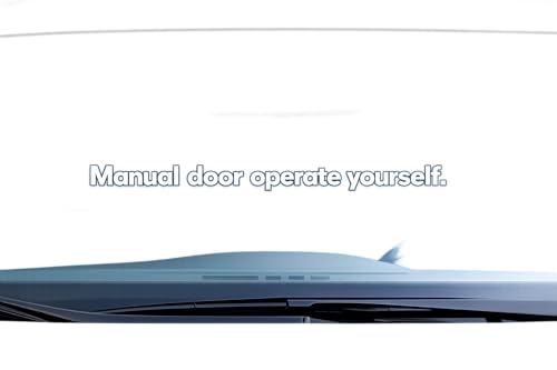 Modern Manual Door Operate Yourself White Vinyl Decal Sticker Geometric Sans Serif Font Minimal Car Window Bumper Waterproof AUTO Decor Centered Horizontal Layout