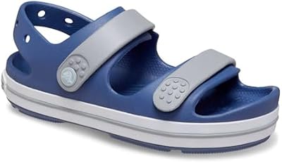 Crocs Crocband Cruiser Sandal T, Sandalias Unisex niños, Bijou Blue Light Grey, 24/25 EU