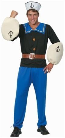 Mens Popeye Sailor Cartoon Fancy Dress Costume Outfit