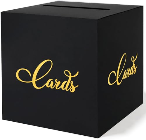 Caixa de cartão preta com design de folha dourada para ocasiões memoráveis - perfeita para aniversár