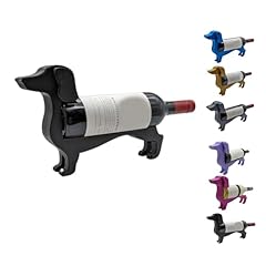 Generico Portabottiglie di Vino Bassotto, Portabottiglie da Tavolo, Portabottiglie di Vino A Forma di Cane, Organizzatore di Vino da Cucina per Wine Bar, Porta Tappi di Vino Decorativo (Nero)