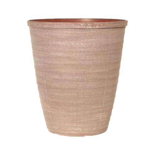 shopior Plastic Plant Pot | Heavy Duty Planter 15L | Indoor Outdoor Flower Pot | Weatherproof Garden Container with Drainage Holes | Decorative for Garden Patio Balcony (Powdered Brick, 28cm-Pack 1)