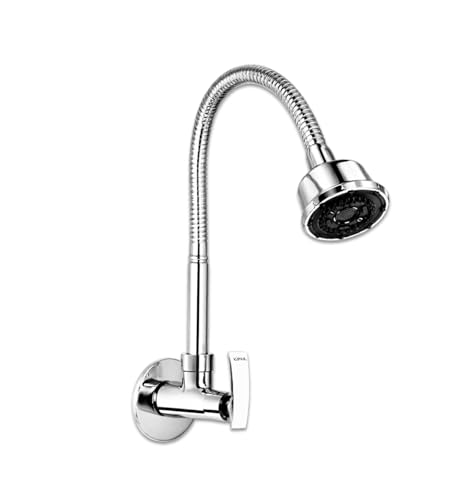 Image of KAMAL Sink Spray Tab Vista - Wall Mounted | SS 304 Spout 360 Degree Dual Flow Shower Mode | Passion Flex Sink Cock Flexible Sink Cock Pillar Cock Shower Type Bib Tap Faucet (Wall Mount Installation)