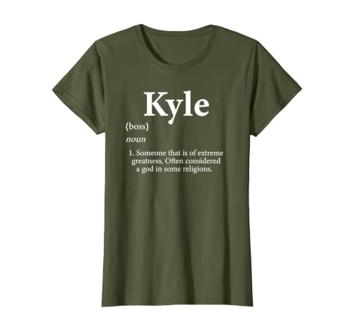 Kyle Definition Personalized Name Costume for Kyle T-Shirt, Women, Olive Green, X-Large