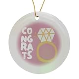 Circle Porcelain Ornament - Engagement Ring Congratulations for Weddings 3dRose - Rosette - Gift for Wedding