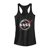Junior's NASA Total Eclipse Logo Racerback Tank Top - Black - Medium