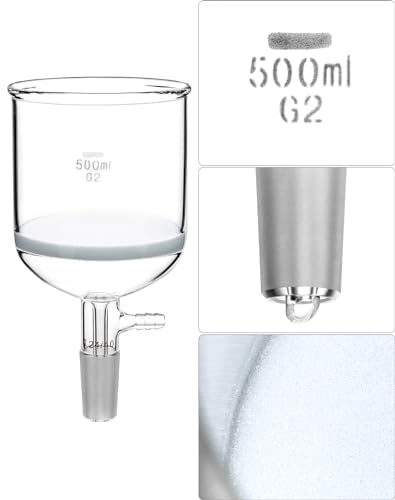 Qwork DG15068 Borosilicate Glass 500Ml Buchner Filtering Funnel And 1000 Ml Erlenmeyer Flask thumb #2