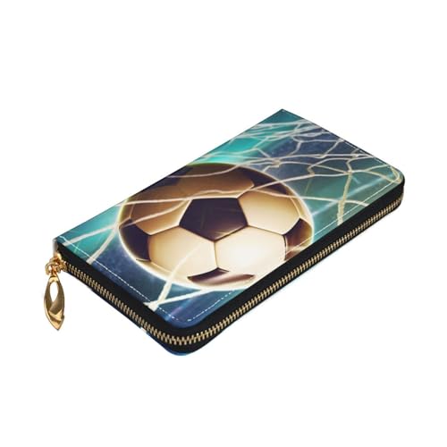 Goal Soccer Women Wallets Leather Zip Around Clutch Purses Waterproof Credit Card Holder With Phone Holder Ladies Travel Coin Purse3