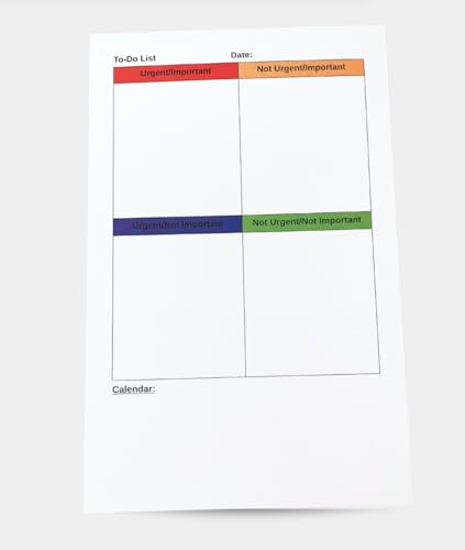 Eisenhower Matrix Planner, Priority To-Do List Notepad with 50 pages, 8" x 5", Productivity Planner with 4-Quadrant Task Management, Daily Calendar Organizer for Work and Home