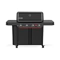 Weber Genesis® E?430 Gas Grill Stealth® Edition (Liquid Propane) for Outdoor Cooking, Premium 4?Burner – Porcelain-Enameled Cast-Iron Grates, PureBlu, Sear Zone with Weber Crafted® Frame Kit