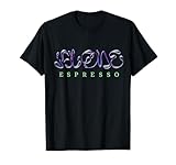 What is Espresso Shaken ESPRESSO LOVERS Whimsical Pattern T-Shirt