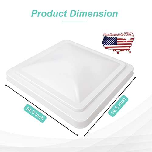 Lbk 14" Universal Rv, Trailer, Camper, Motorhome (White 2 Pack) Roof Vent Cover - Vent Lid Replacement , Made In Usa #TOP1