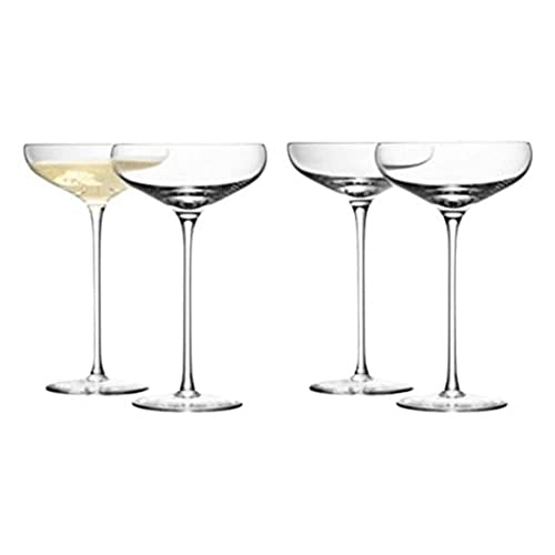 LSA International - Juego de copas de cristal para champagne transparentes, 4 unidades de 300 ml