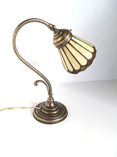 Lampada da tavolo in ottone Spazzolato con Vetro