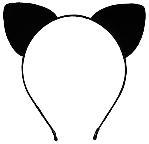 Bonnie Z. Leonardo Black Cat Ears Headband Furry Padded Catwomen Headbands Cat Black-F