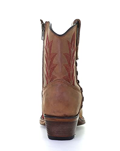 Corral Boots Circle G Ladies Sand Embroidery and Zipper Ankle Boot L5703 (numeric_6_point_5)4