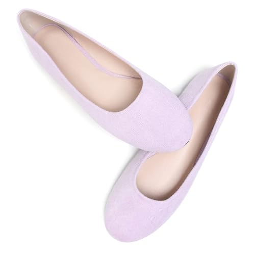 Image of Dear Time Women's Flats Comfortable Slip On Ballet Flats Soft Solid Casual Shoes