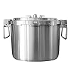 Buffalo 37 Quart Stainless Steel Pressure Cooker Extra Large Canning Pot with Rack and Lid for Commercial Use - Easy to Clean Stove Top Pressure Canner, Can Cooker - Safety Goods Certificate QCP435