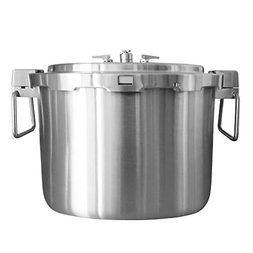 Buffalo 37 Quart Stainless Steel Pressure Cooker Extra Large Canning Pot with Rack and Lid for Home, Commercial Use – Easy to Clean Stove Top Pressure Canner, Can Cooker – SG Certificate QCP435