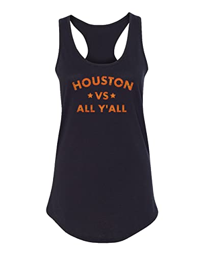 Houston vs All Y'all Texas Sport Gift Womens Racer Back Tank Top (Black, XX-Large)