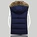 Ymosrh Men Vest, Trench Coat for Casual Black Puffer Jacket XL Men's Autumn Winter Zipper Fashion Color Waistcoat Vest Top Coat Shell Jacket Fur Jackets Windbreaker Colombia Jeans Jacket (3XL, Navy)