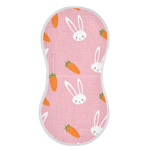 xigua Cute Bunny Baby Burp Cloths for Newborn Boys and Girls 4 Pack, Soft & Absorbent Cotton Baby Burp Cloth, Baby Washcloths, Newborn Towel, Burp Rags