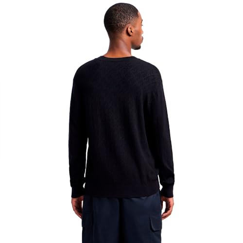 Armani Exchange Men's Allover Logo Jacquard Pullover2