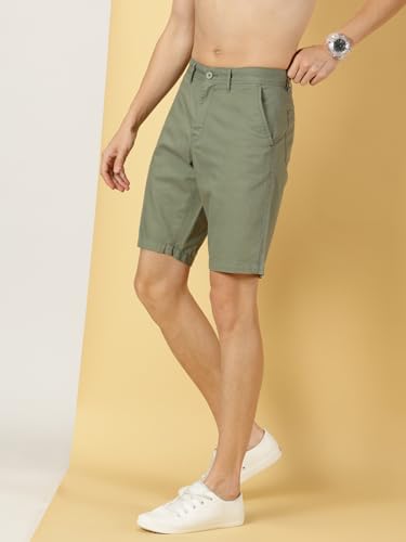 Image of Thomas Scott Men's | Solid | Chino Shorts | Regular Fit | Cotton Elastane | Above Knee | Casual Short