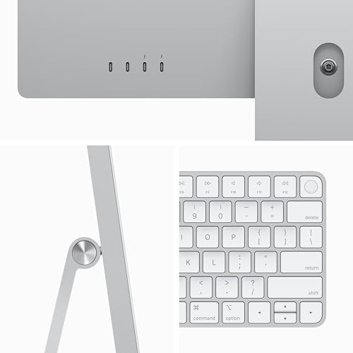 Image of Apple 2023 iMac All-in-One Desktop Computer with M3 chip: 8-core CPU, 10-core GPU, 24-inch Retina Display, 512GB SSD Storage. Works with iPhone /iPad; Silver With AppleCare+ (3 Years)