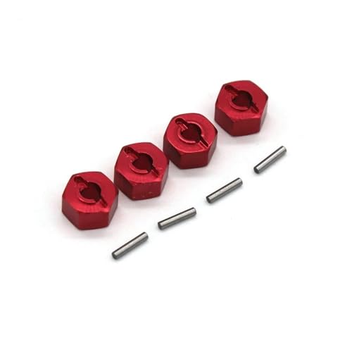 Moyeux hexagonaux 12mm RC en métal rouge pour modèles 1/16 H16 16207 à 16210