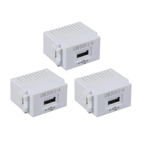 USB Stromversorgungsmodul 3 Stück Unterputz Netzteil: 220V-Steckdose auf 5V-Transformator 2.1A USB-Ladesteckdose Schaltadapter für USB-Geräte Smartphones (3 Stück)