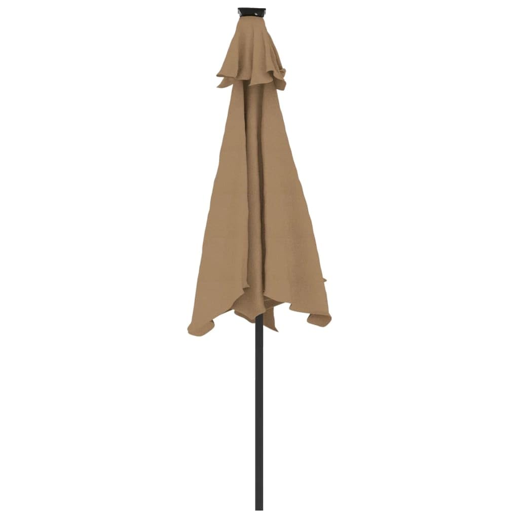 Homgoday Sombrilla de jardín con Poste de Acero Taupe 225x225x212 cm Sombrilla Terraza Exterior, Sombrilla Jardín Grande Orientable Jardín Parasol Balcón