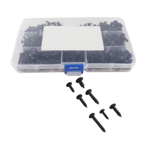 Kit de tornillos autorroscantes cabeza plana 300 pcs miniatura 5
