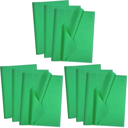 Image of 100 Sheets Green Tissue Paper Artdly 14 x 20 Inches Green Wrapping Paper Bulk for Weddings Birthday DIY Project Christmas (Pack of 3)