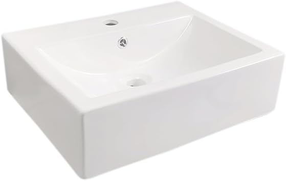 Simple Bathroom Ceramic Above Counter Basin Bathroom White Modern Rectangular Ceramic Sink Square Ceramic Wash Basin