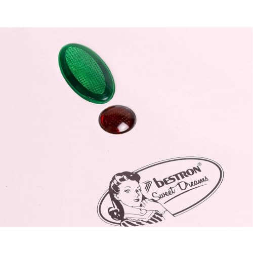 Foto von Bestron Brüsseler Waffeleisen im Retro Design, Waffelmaker für 2 belgische Waffeln, mit Antihaftbeschichtung & Backampel, 700 W, Farbe: Rosa