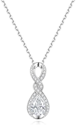 FANCIME Infinity Embrace Birthstone Necklaces for Women Fine Jewe...