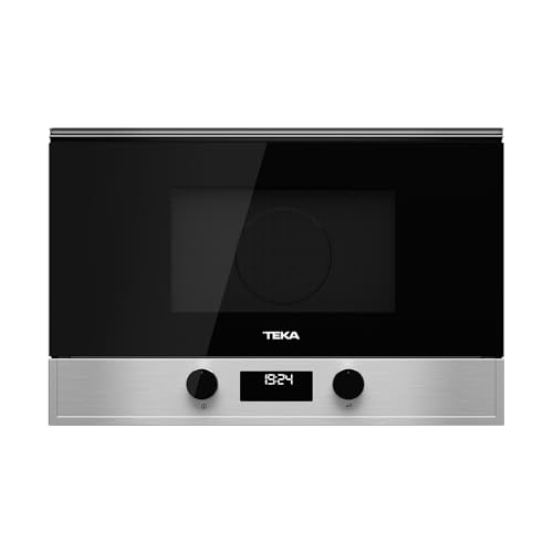 TEKA MS 622 BIS R S - Microondas Integrable con Grill, Capacidad 22 L, 5 Niveles de Potencia, Salida 850 W, 2 Menús, Interior Cerámica, 2 Mandos Display, Temporizador, Color Acero Inoxidable