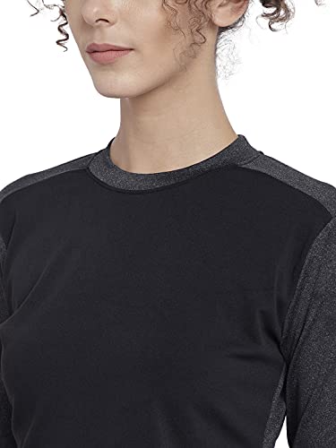 Image of CHKOKKO Women's Polyester Regular Fit Round Neck Full Sleeves Gym Crop Top