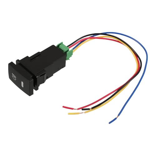Ciieeo Push Button Fog Light Switch Waterproof Car Push Button Switch with Wiring Small Size Compatible with Toyota and Other Models for Automotive Modification