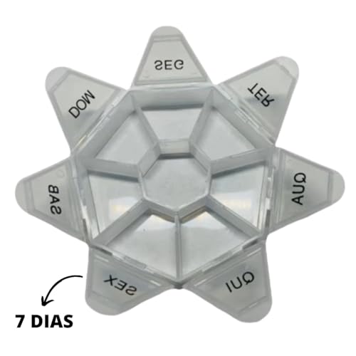 Caixa Organizadora Porta Comprimidos Diário Separador Caixinha Semanal Medicamento Remedio Suplement