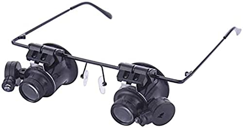 JOZZY Lente d'Ingrandimento,Occhiali da gioielliere 20x Lenti d'Ingrandimento Occhiali da Vista Riparazione di Orologi Occhi Luminosi a LED Stile da Indossare