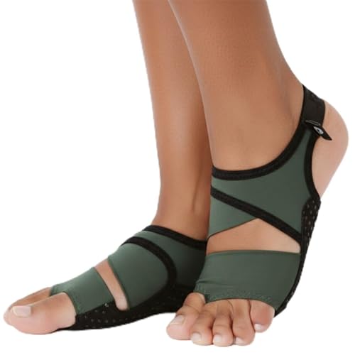 Image of PIGA Toeless Pilates Socks - Non-Slip Grip for Men & Women, Breathable, Durable for Pilates, Barre & Yoga Workouts