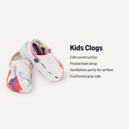 Amazon Essentials Unisex Toddlers' Garden Clogs, Red/White/Navy Multi, 7 Toddler - image 2