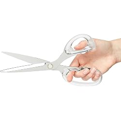 OfficeGoods 9” Stainless Steel Acrylic Scissors for Office and Home - Aesthetic and Sharp All Purpose Scissors, Perfect for Sewing, Arts and Crafts - Silver