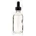 2 Oz (60 ml) Clear Boston Round Glass Bottle w/Dropper - Pack of 6