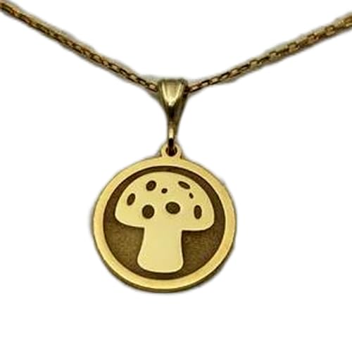 Collier champignon LKBEADS argent 925 doré 22mm chaine 18"