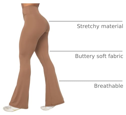 Image of Sunzel Flare Leggings, Crossover Yoga Pants with Tummy Control, High-Waisted and Wide Leg