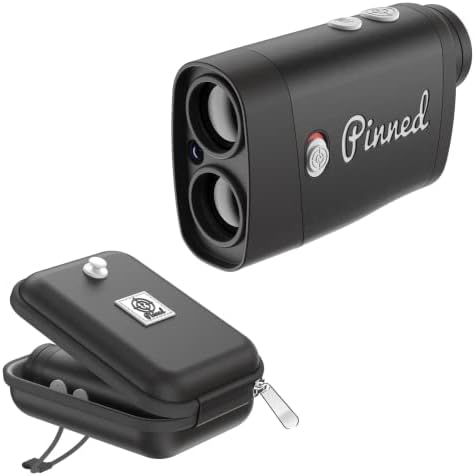 Pinned Prism Slope Golf Rangefinder | Golf Distance Measuring Device | USB Rechargeable Pinned Locked Vibration Laser Range Finder | Scope Rangefinder Golf Gift for Men and Women, Black