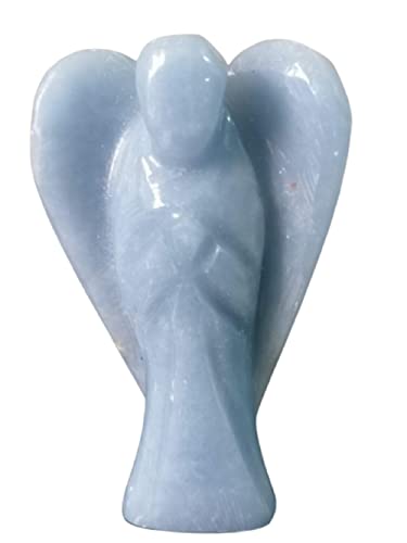 Figura de ángel de la guarda angelita tallada a mano de piedra natural real